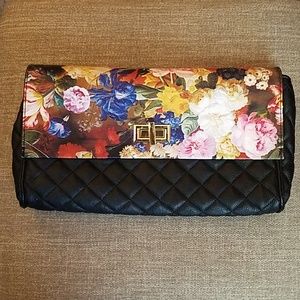 Madden girl black and floral pleather purse
